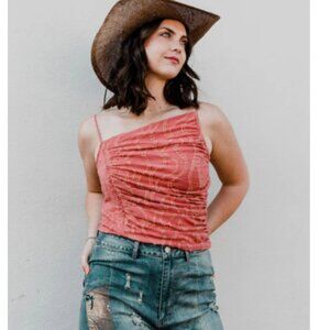NWT Free People Sand Dunes Tank Top in Red Clover Size Small